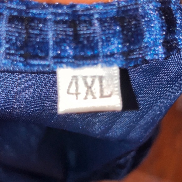 Navy blue O/S plus size Velour dress - Picture 9 of 12